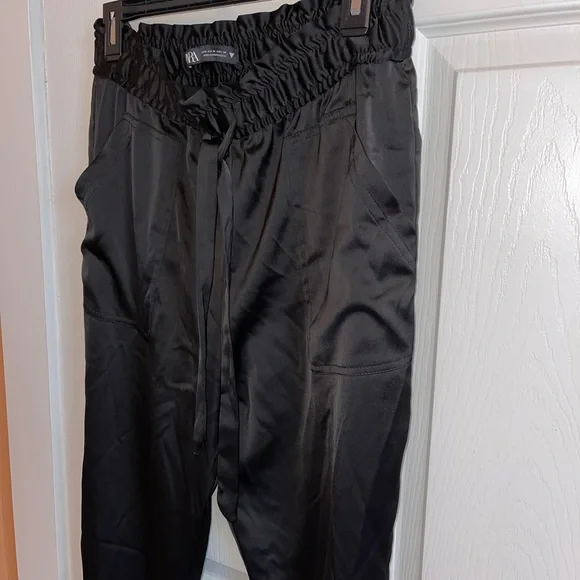 パンツ baggy slacks Zara ELASTIC WAIST WIDE LEG PANTS - Light camel | ZARA United States